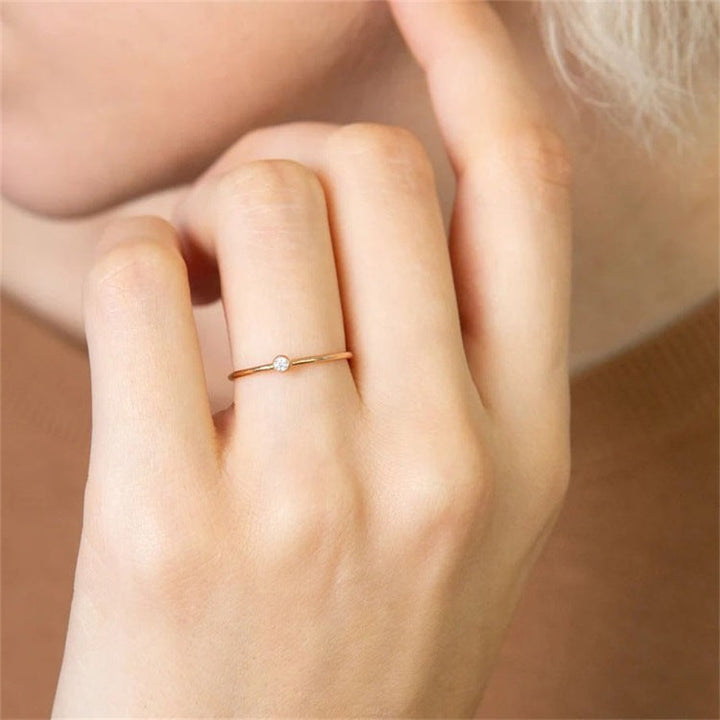 Custom gold plated birthstone ring, Celestia design, perfect women's personalized jewelry.