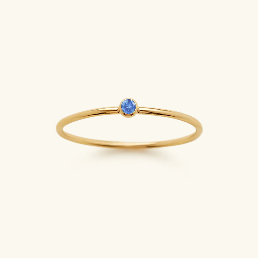 Personalized Celestia silver ring with birthstone, delicate design, hypoallergenic gift.