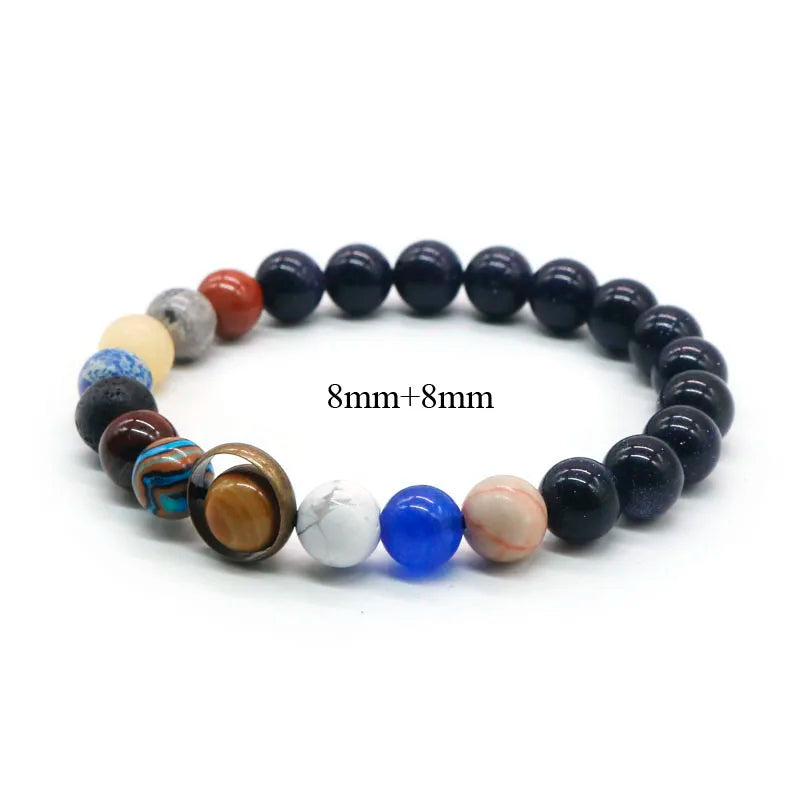 Beautiful women's astronomy cosmos planet stretch bracelet. Unique universe themed bead jewelry, ideal gift for her.