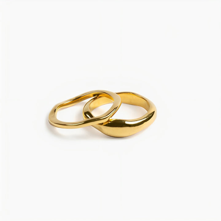Celestial moon & star stackable rings for women, elegant gold & silver jewelry set. Luna inspired design.