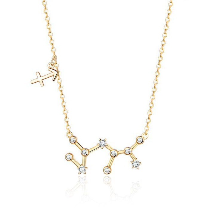 Versatile women's celestial necklace, sterling silver or gold plated zodiac options.