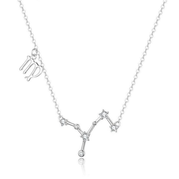 Everyday wear sterling silver zodiac necklace for women, celestial astrology jewelry.
