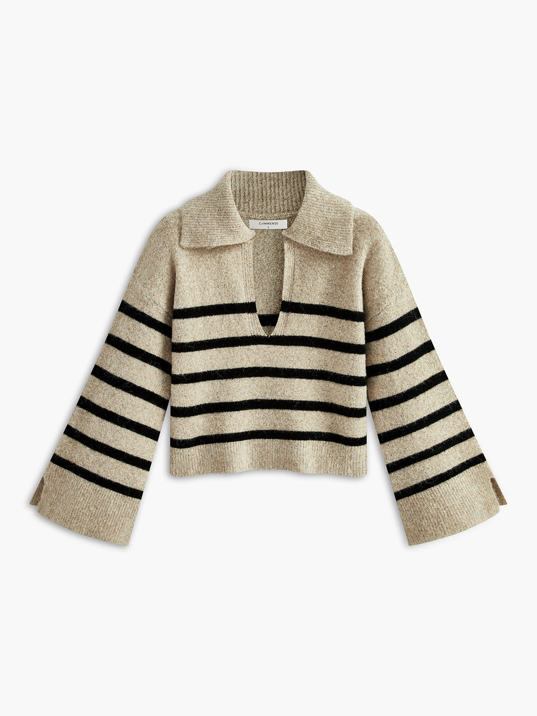 Celina women's oversized striped long sleeve sweater, a stylish knit for relaxed, warm comfort.