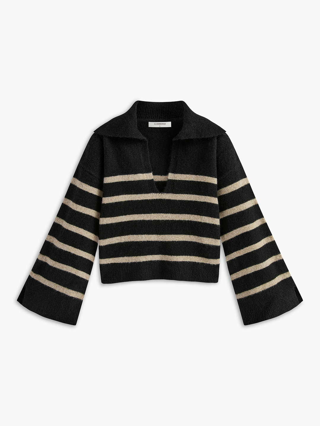Celina women's oversized striped sweater, a long sleeve knit offering chic comfort and warmth.