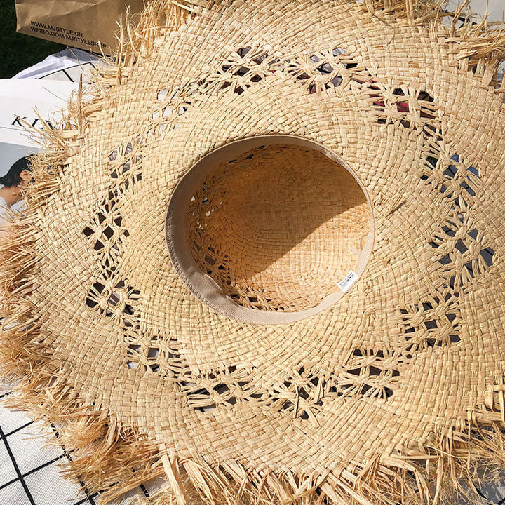 Stylish women's floppy Panama hat by Celine, offering excellent sun protection for beach or summer.