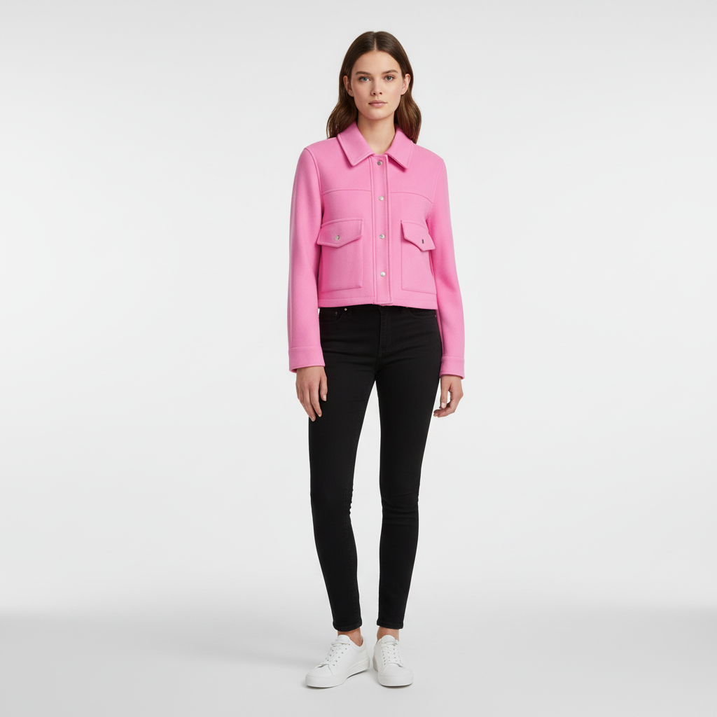 Ladies wool blend jacket, 'Celine' style, button-front, suitable for fashionable autumn outfitting.