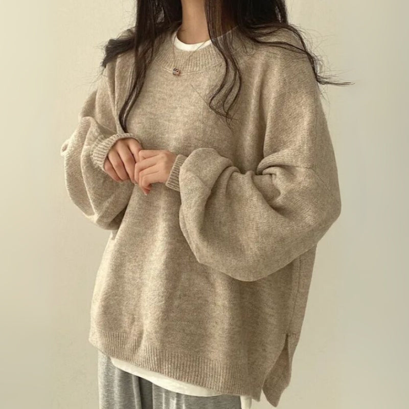 Stylish Celira oversized split hem sweater for women, ideal comfort fashion for fall and spring everyday style.