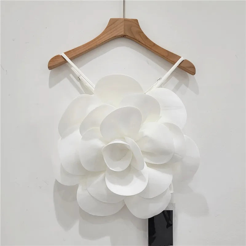 Modern women's blouse showcasing delicate 3D flowers for an elegant touch and casual chic.