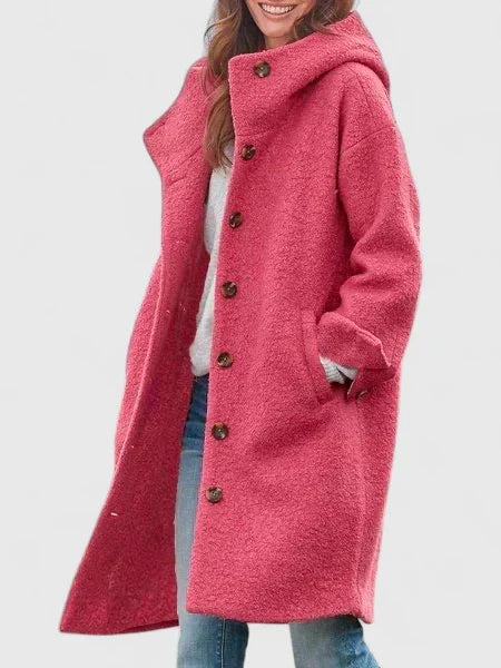 Women's chic autumn jacket, comfortable and versatile for everyday fall style, featuring a cozy hood.