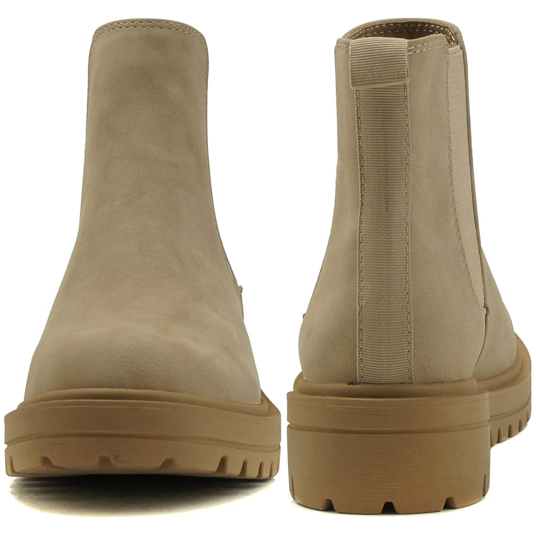 Timeless women's low heel Chelsea ankle boots in a beautiful neutral color, Kailey design.
