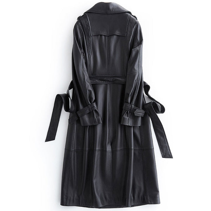 Versatile women's black trench coat with belt, ideal for chic fall outfits & timeless elegance.