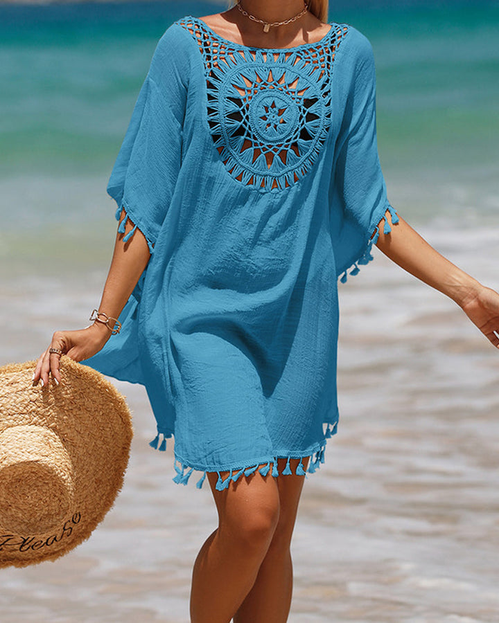 Elegant women's beachwear cover-up dress, a stylish and comfortable option for poolside or beach vacations.