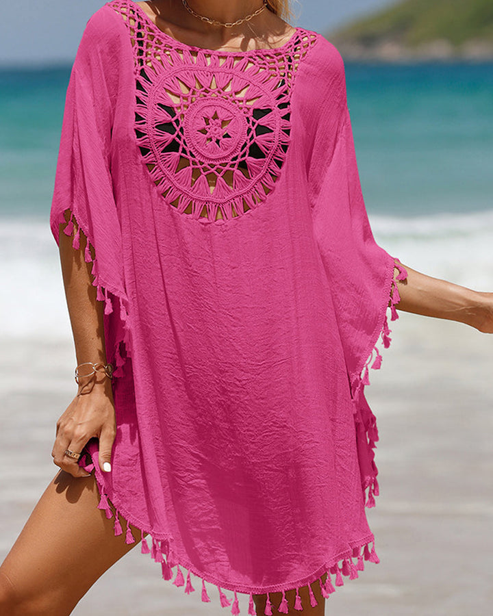 Summer fashion women's cover-up dress for the beach, showcasing a chic boho style and relaxed fit.