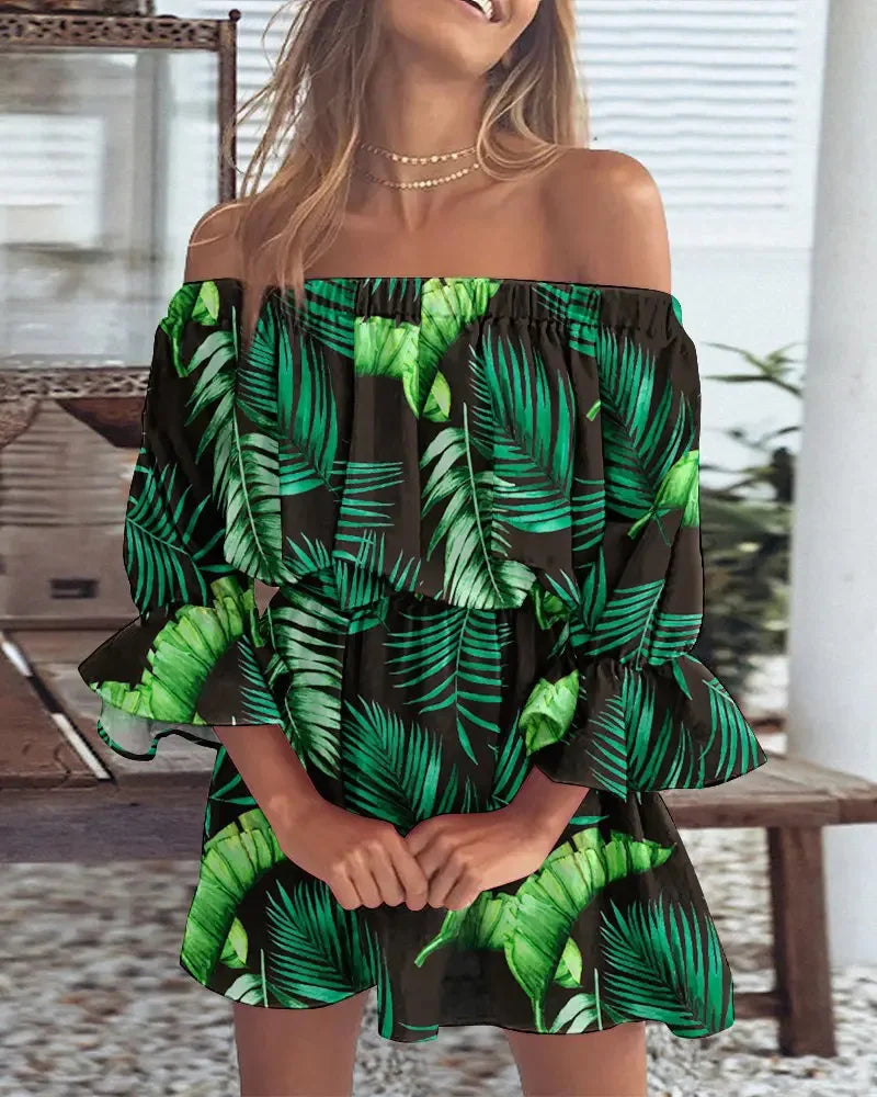 Bohemian one-shoulder mini dress for women, Ysa collection, perfect for warm weather fashion