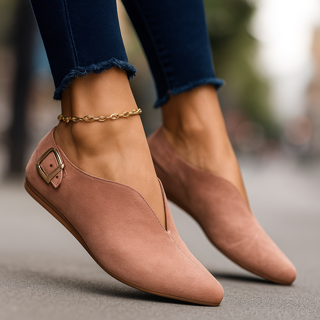 Women's chic buckle loafers, perfect for all-day comfort & modern style.