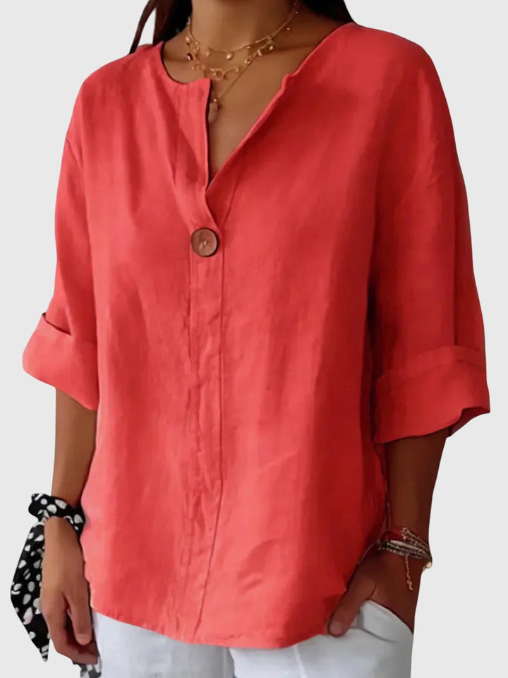 Comfortable women's long sleeve chic top. An elegant shirt for everyday fashion and versatile styling.