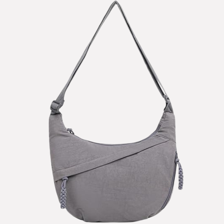Braided detail women's crescent shoulder bag, a stylish and versatile accessory for modern women.