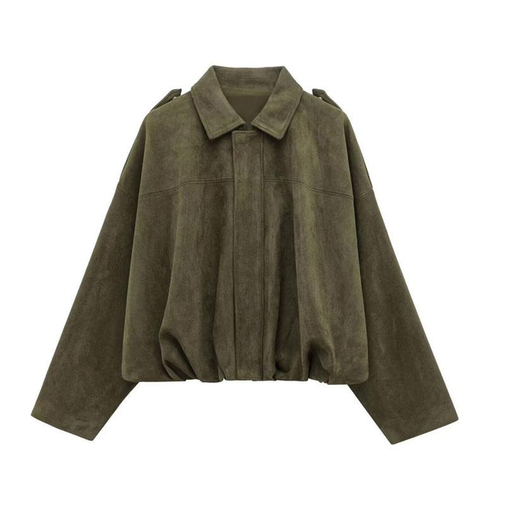 Casual yet chic women's cropped jacket, great for versatile everyday style.