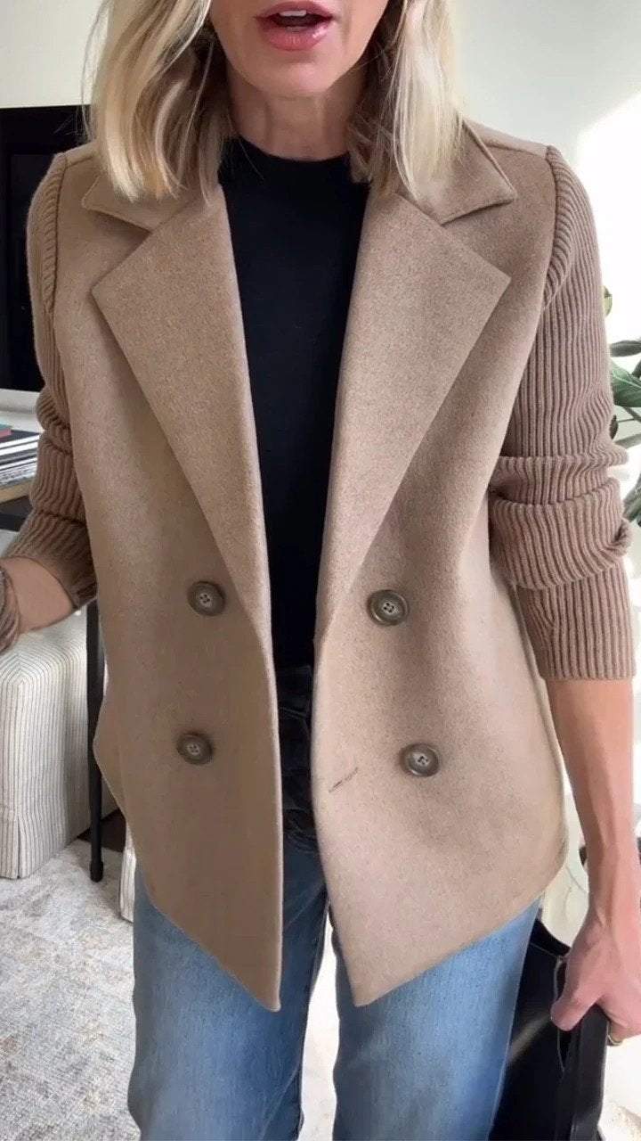 Women's chic double-breasted vest, elegant sleeveless jacket perfect for professional layering.