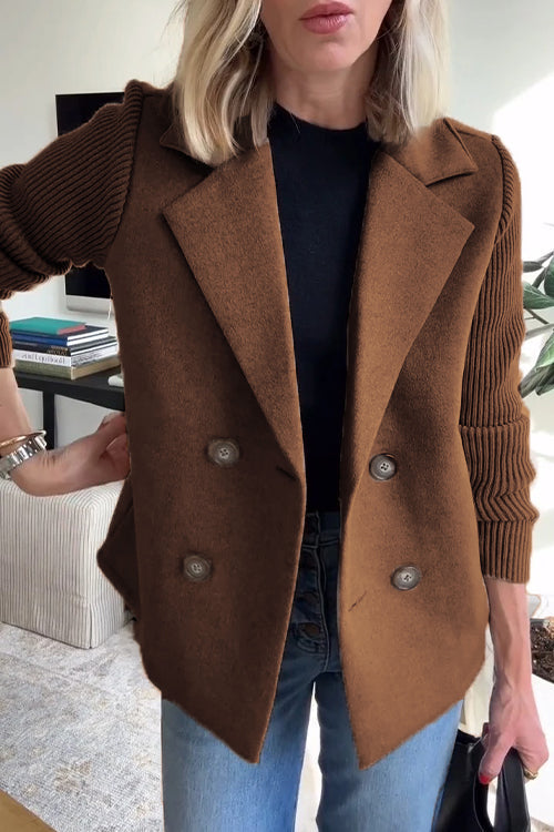 Women's chic double-breasted vest. Elegant sleeveless jacket, perfect for stylish professional layering.