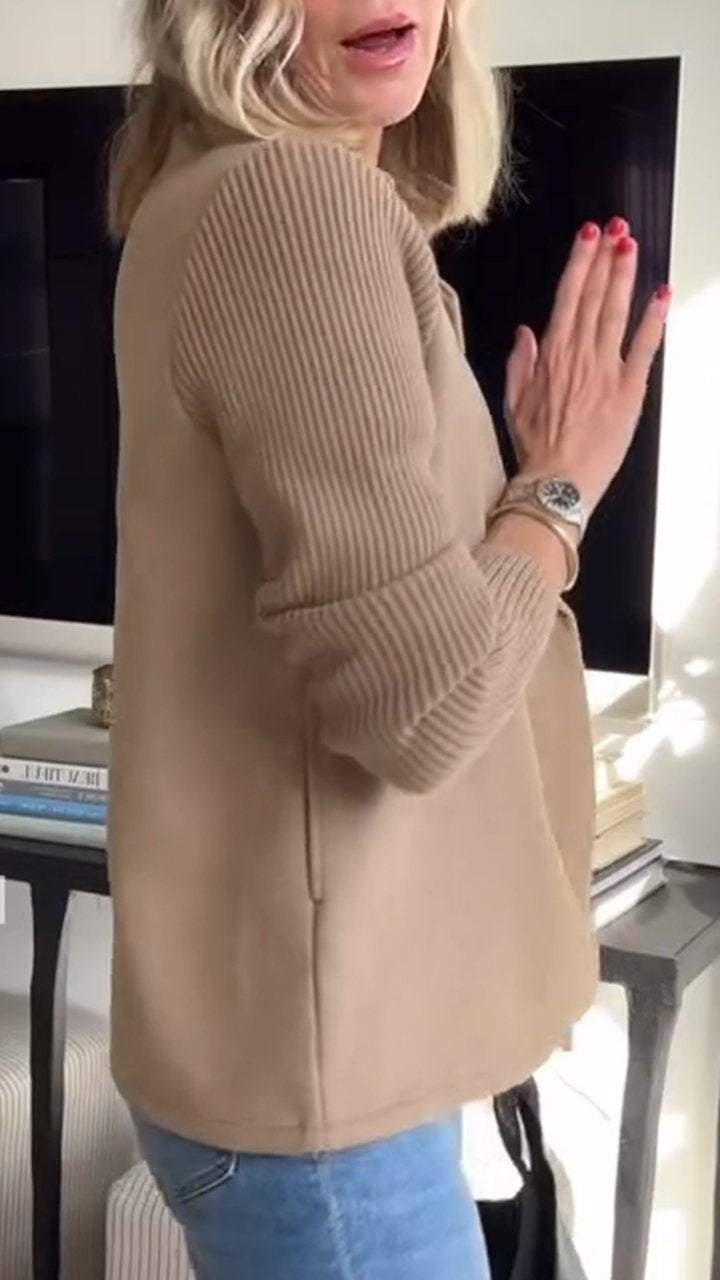 Stylish women's double-breasted vest in a chic, elegant design. Perfect sleeveless jacket outerwear.