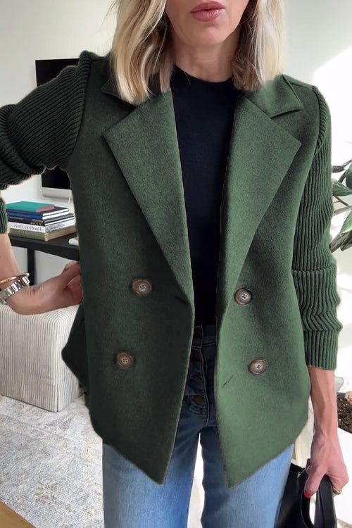 Fashionable women's double-breasted vest. This elegant sleeveless jacket adds sophistication to any outfit.