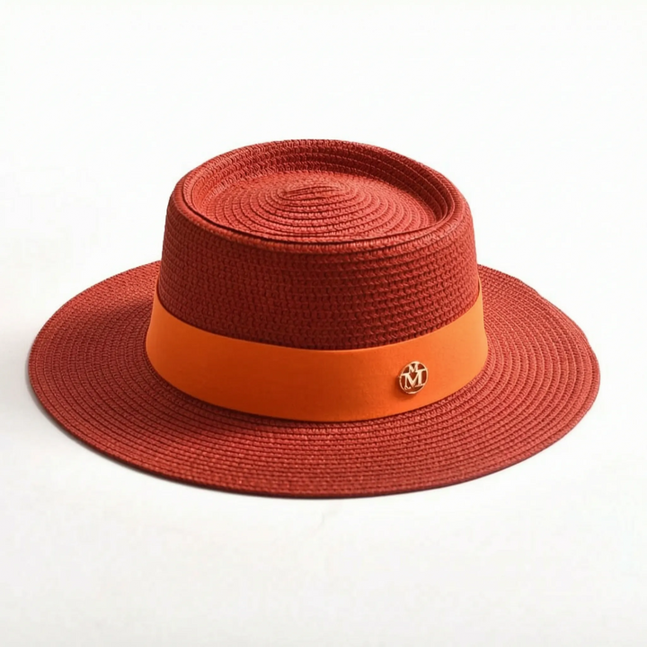 Versatile women's sun hat. Flat top & wide brim make it perfect for summer, beach, & any outdoor adventure.