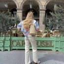 Printed women's spring jacket featuring a beautiful floral pattern. Chic and comfortable everyday wear.
