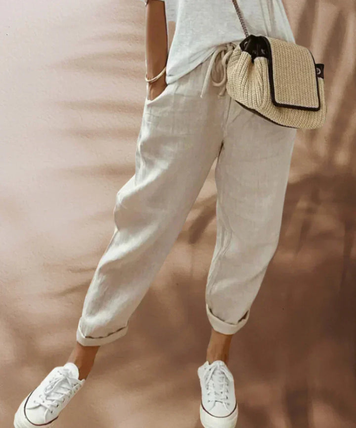 Women's chic linen casual pants, perfect for stylish comfort and a relaxed, versatile look.