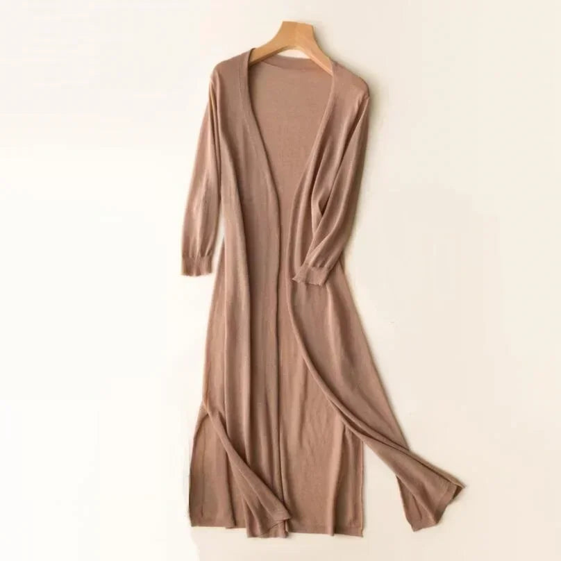 Modern chic long-sleeve women's cardigan, versatile for layering in any season.