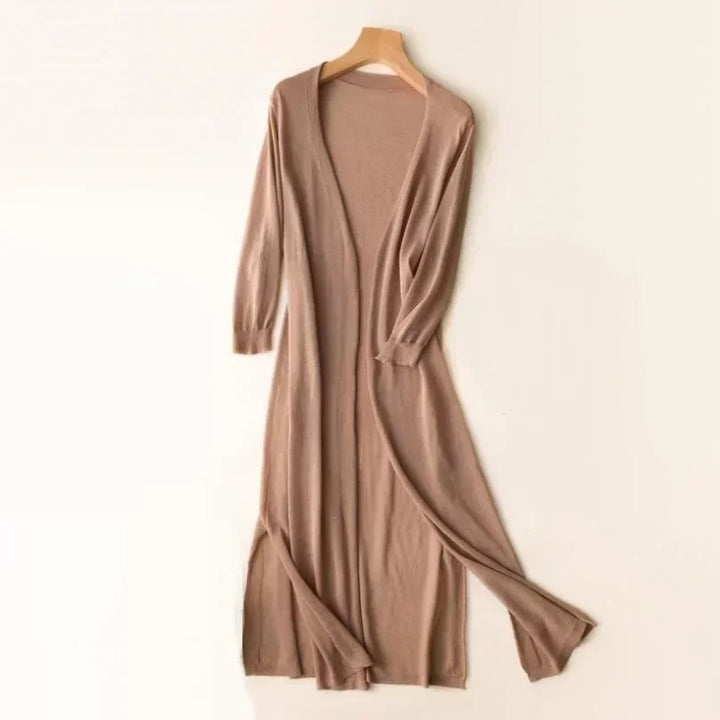 Modern chic long-sleeve women's cardigan, versatile for layering in any season.