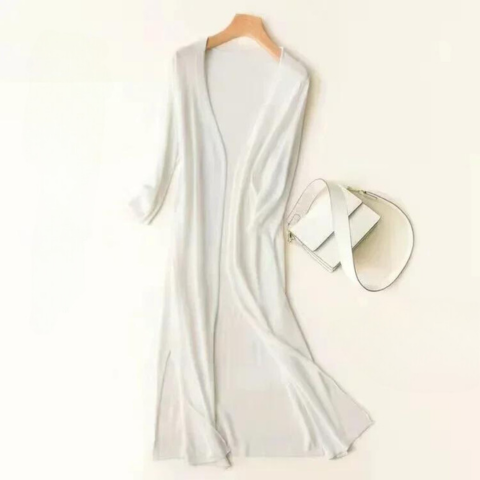 Cozy and comfortable long-sleeve women's cardigan, excellent for layering & winter style.