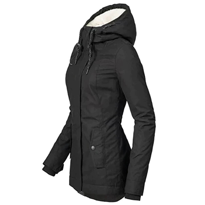 Chic women's winter outerwear, longline coat offering warmth and everyday elegance.