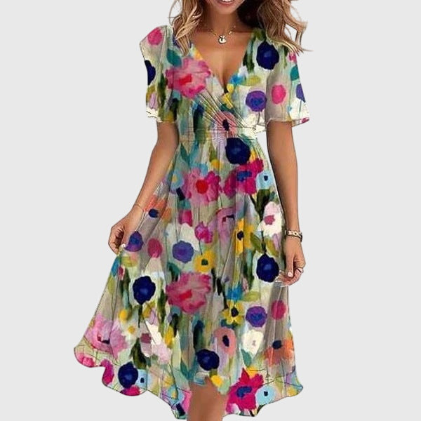 Stylish women's midi dress, a chic and elegant choice for summer. Features a flattering fit and versatile design.
