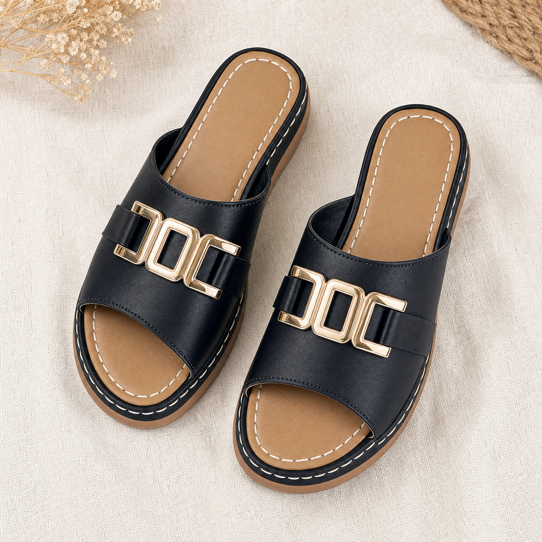 Stylish women's orthopedic wedge sandals, offering superior arch & posture support for all-day comfort.