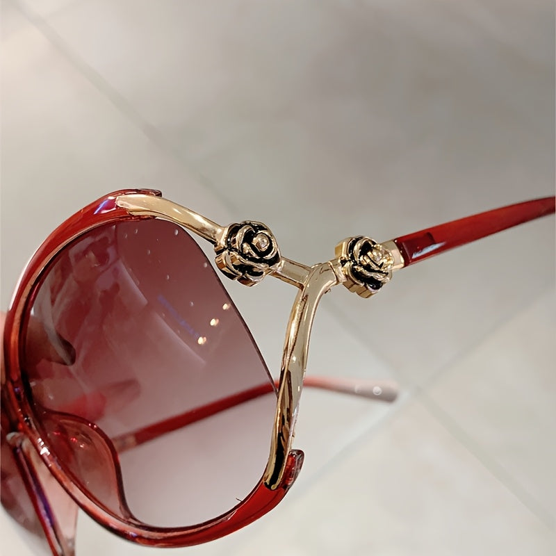 Women's oversized gradient sunglasses. Chic eyewear for sun protection and a fashionable look.