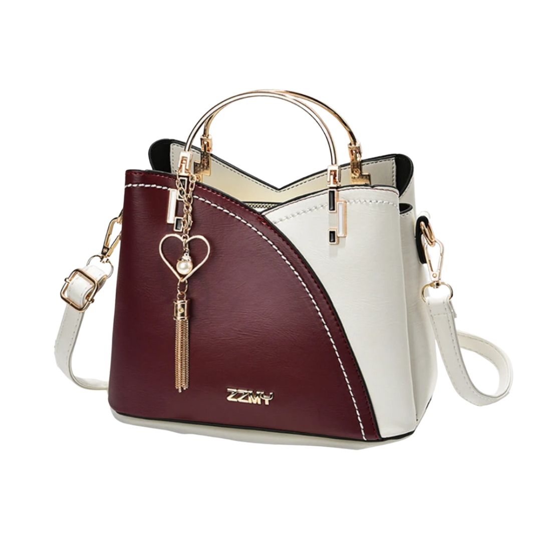 Versatile women's patchwork shoulder tote bag, complete with a stylish tassel charm; a chic everyday handbag.