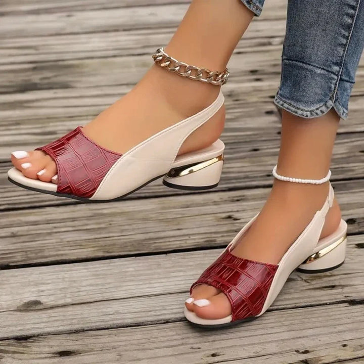 Elegant women's slingback sandals, cushioned for comfort, with a trendy block heel.