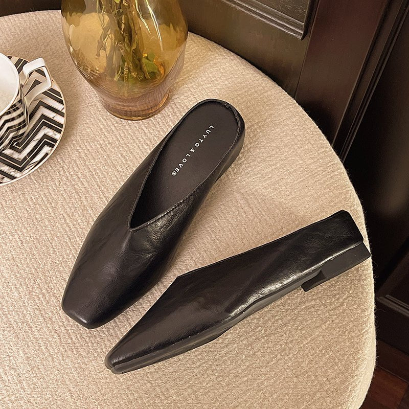 Comfortable women's square toe slip-on flats, ideal for summer chic footwear.