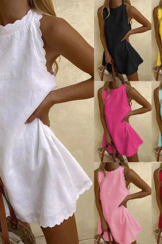 Women's elegant short dress, tailored for a flattering fit, perfect for chic casual or evening style.