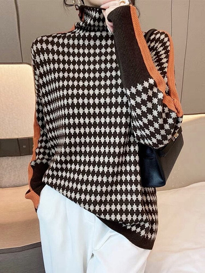 Stylish women's pullover turtleneck. One size, cozy knit for chic fall & winter comfort wear.