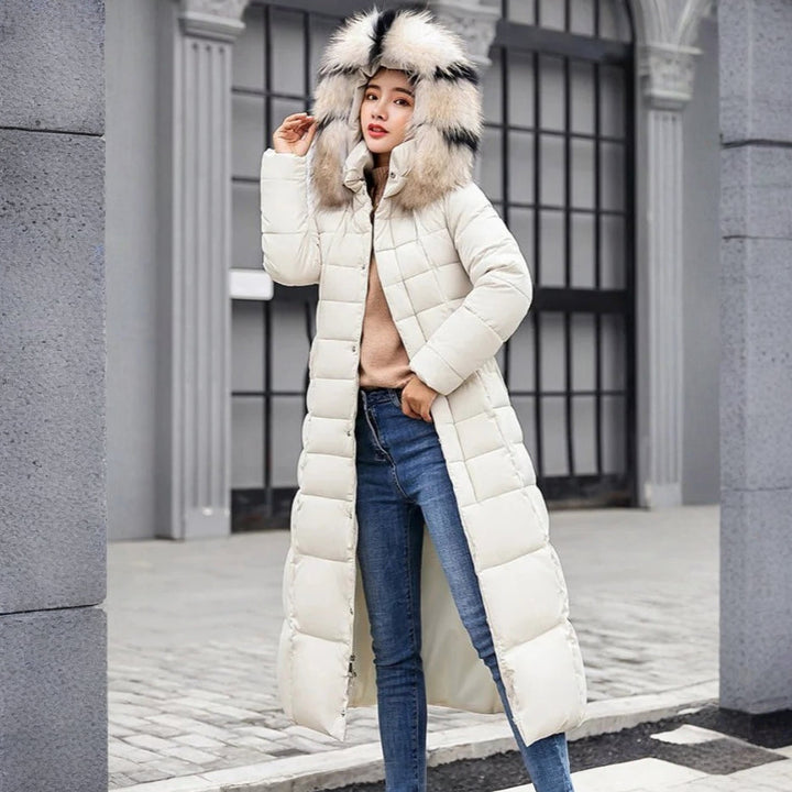Warm and elegant women's winter coat, a stylish down jacket for cold weather and everyday wear.