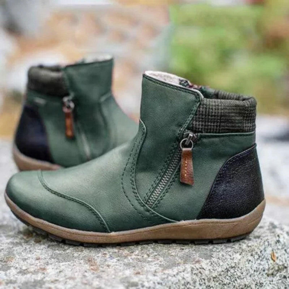 Durable women's waterproof winter boots. Chic and comfortable all-weather footwear, stylish ankle boots for cold days.