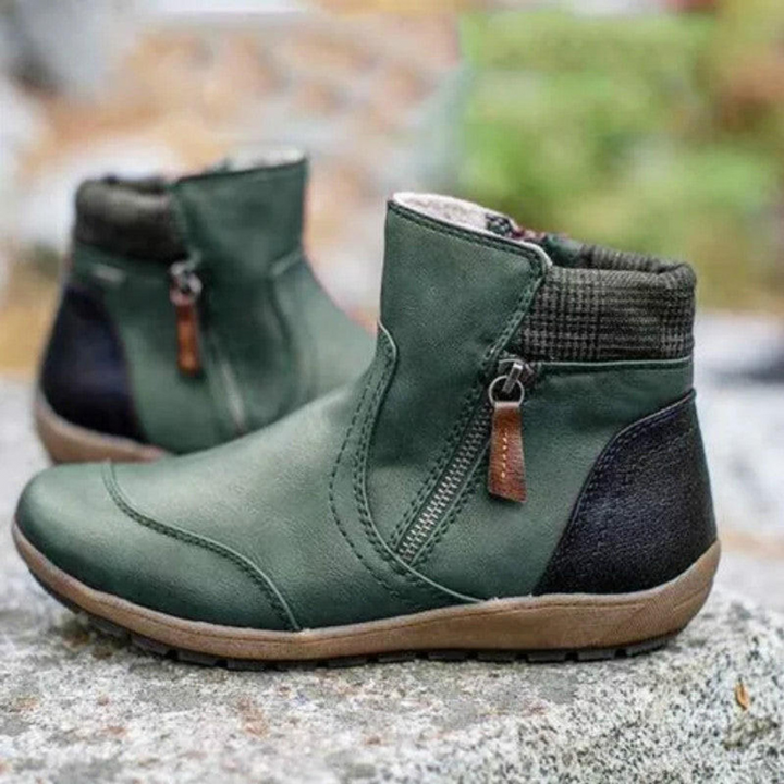 Durable women's waterproof winter boots. Chic and comfortable all-weather footwear, stylish ankle boots for cold days.
