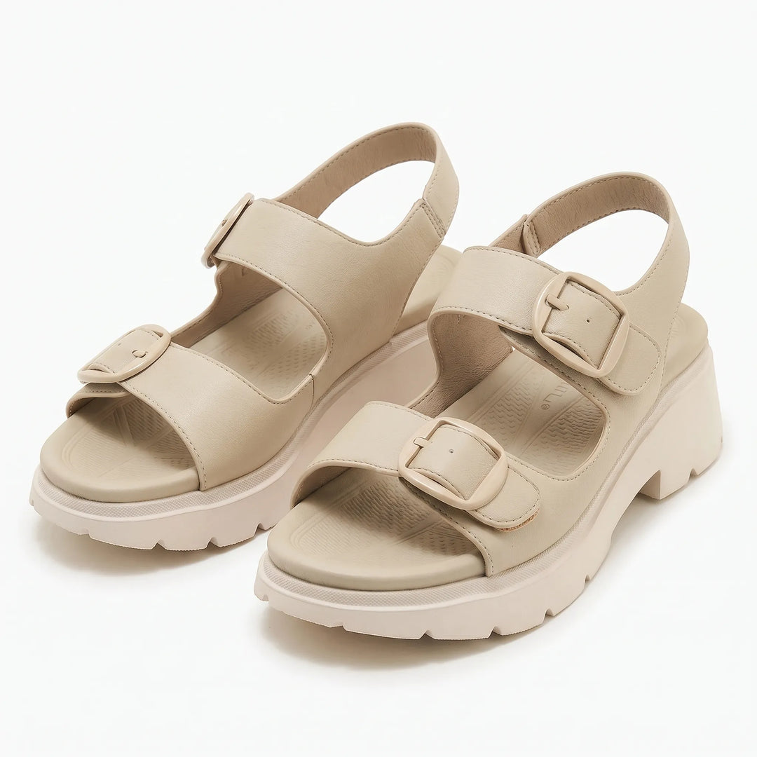 Trendy chunky platform sandals for women, open-toe & buckled, ideal comfortable summer footwear.