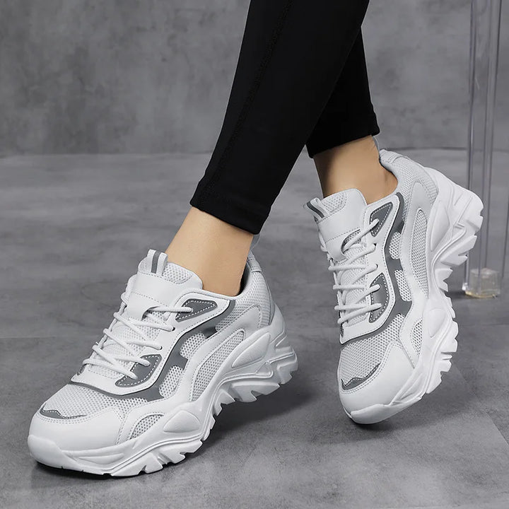 Comfortable women's chunky platform fashion sneakers, lightweight design for all-day wear & trendy looks.