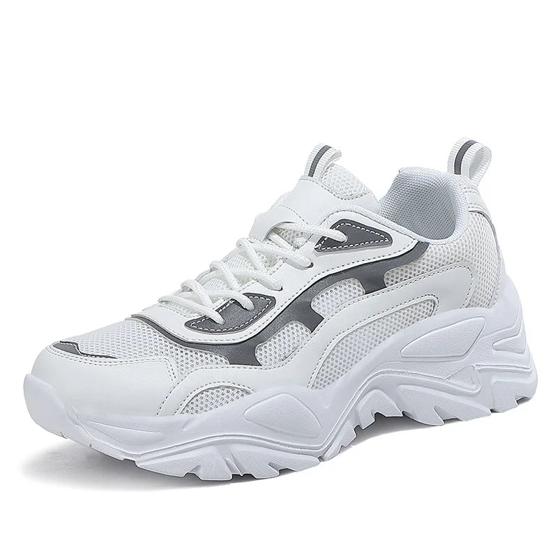 Lightweight women's chunky platform sneakers, breathable mesh for comfort, perfect for fashion & street style.