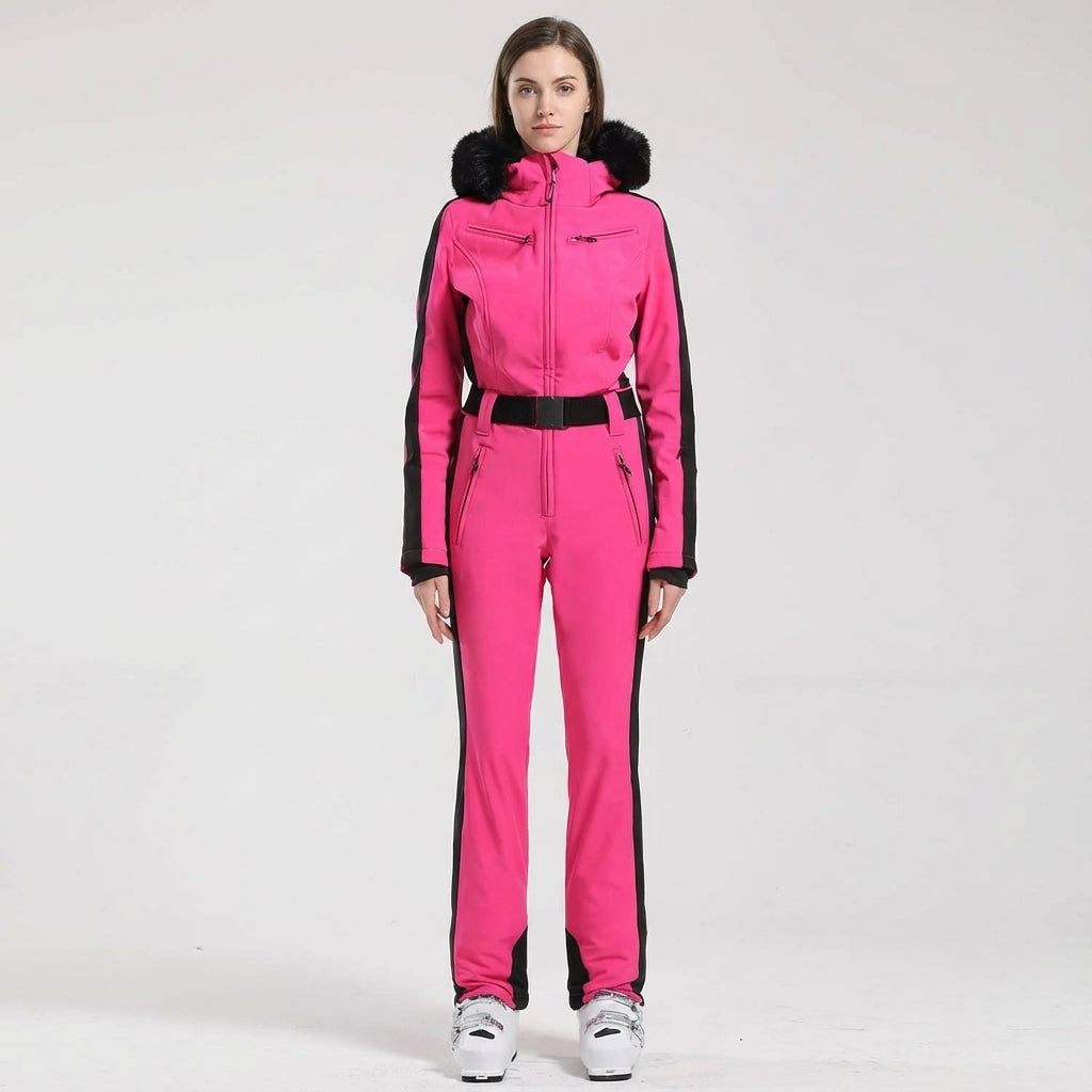 Clarissa women's hooded ski overall, perfect for skiing, snowboarding & outdoor activities.