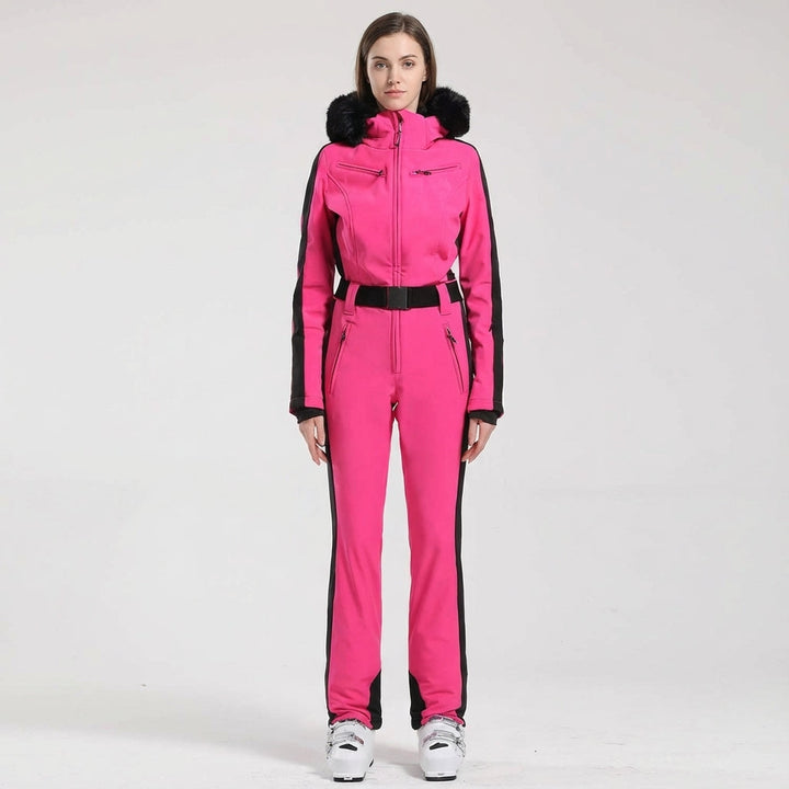 Clarissa women's hooded ski overall, perfect for skiing, snowboarding & outdoor activities.