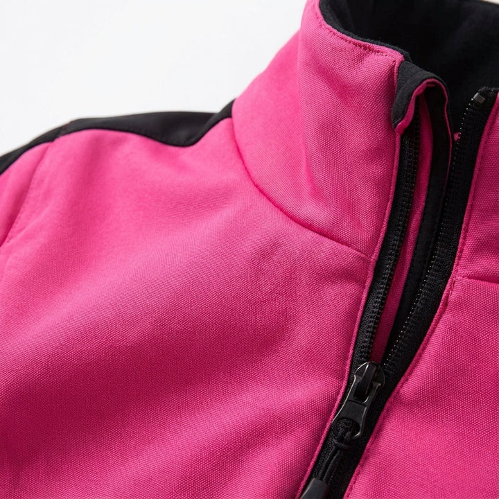 Waterproof insulated women's ski suit, Clarissa model, ideal snow apparel for active wear.